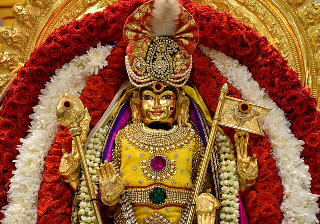 Golden Lord Murugan Statue